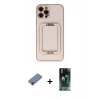 MARSİLYAN™- iPhone 12 Pro Kılıf Kozmos Minimal Prime - Şeffaf 360 Full Body Arka Koruyucu + Metal Kamera Lens Koruma Cam - MR
