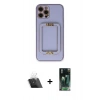 MARSİLYAN™- iPhone 12 Pro Kılıf Kozmos Minimal Prime - Şeffaf 360 Full Body Arka Koruyucu + Şeffaf Kamera Lens Koruma Cam