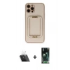 MARSİLYAN™- iPhone 12 Pro Kılıf Kozmos Minimal Prime - Şeffaf 360 Full Body Arka Koruyucu + Şeffaf Kamera Lens Koruma Cam