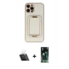 MARSİLYAN™- iPhone 12 Pro Kılıf Kozmos Minimal Prime - Şeffaf 360 Full Body Arka Koruyucu + Şeffaf Kamera Lens Koruma Cam
