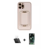 MARSİLYAN™- iPhone 12 Pro Kılıf Kozmos Minimal Prime - Şeffaf 360 Full Body Arka Koruyucu + Şeffaf Kamera Lens Koruma Cam