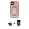MARSİLYAN™- iPhone 12 Pro Kılıf Kozmos Minimal Prime - Şeffaf 360 Full Body Arka Koruyucu + Şeffaf Kamera Lens Koruma Cam