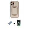 MARSİLYAN™- iPhone 12 Pro Kılıf Kozmos Minimal Prime - Şeffaf 360 Full Body Arka Koruyucu + Shine Kamera Lens Koruma Cam - PE