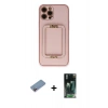 MARSİLYAN™- iPhone 12 Pro Kılıf Kozmos Minimal Prime - Şeffaf 360 Full Body Arka Koruyucu + Shine Kamera Lens Koruma Cam - PE
