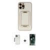 MARSİLYAN™- iPhone 12 Pro Kılıf Kozmos Minimal Prime - Şeffaf 360 Full Body Arka Koruyucu + Shine Kamera Lens - MI