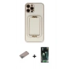 MARSİLYAN™- iPhone 12 Pro Kılıf Kozmos Minimal Prime - Şeffaf 360 Full Body Arka Koruyucu + Shine Kamera Lens Koruma Cam - SABE