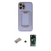 MARSİLYAN™- iPhone 12 Pro Kılıf Kozmos Minimal Prime - Şeffaf 360 Full Body Arka Koruyucu + Shine Kamera Lens Koruma Cam - SABE