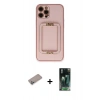 MARSİLYAN™- iPhone 12 Pro Kılıf Kozmos Minimal Prime - Şeffaf 360 Full Body Arka Koruyucu + Shine Kamera Lens Koruma Cam - SABE