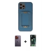 MARSİLYAN™- iPhone 12 Pro Kılıf Kozmos Minimal Prime - Şeffaf 360 Full Body Arka Koruyucu + Neon Fosforlu Kamera Lens - TU