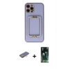 MARSİLYAN™- iPhone 12 Pro Kılıf Kozmos Minimal Prime - Şeffaf 360 Full Body Arka Koruyucu + Renkli Kamera Lens Koruma Cam - TU