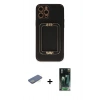 MARSİLYAN™- iPhone 12 Pro Kılıf Kozmos Minimal Prime - Şeffaf 360 Full Body Arka Koruyucu + Renkli Kamera Lens Koruma Cam - YL