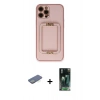 MARSİLYAN™- iPhone 12 Pro Kılıf Kozmos Minimal Prime - Şeffaf 360 Full Body Arka Koruyucu + Renkli Kamera Lens Koruma Cam - YL