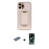 MARSİLYAN™- iPhone 12 Pro Kılıf Kozmos Minimal Prime - Şeffaf 360 Full Body Arka Koruyucu + Renkli Kamera Lens Koruma Cam - YL