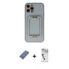 MARSİLYAN™- iPhone 12 Pro Kılıf Kozmos Minimal Prime - Şeffaf Uv Polymer Nano Ekran Koruyucu + Metal Kamera Lens Koruma Cam - AKYL