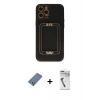 MARSİLYAN™- iPhone 12 Pro Kılıf Kozmos Minimal Prime - Şeffaf Uv Polymer Nano Ekran Koruyucu + Metal Kamera Lens Koruma Cam - AKYL