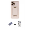 MARSİLYAN™- iPhone 12 Pro Kılıf Kozmos Minimal Prime - Şeffaf Uv Polymer Nano Ekran Koruyucu + Metal Kamera Lens Koruma Cam - GD