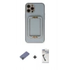 MARSİLYAN™- iPhone 12 Pro Kılıf Kozmos Minimal Prime - Şeffaf Uv Polymer Nano Ekran Koruyucu + Metal Kamera Lens Koruma Cam - GD