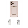 MARSİLYAN™- iPhone 12 Pro Kılıf Kozmos Minimal Prime - Şeffaf Uv Polymer Nano Ekran Koruyucu + Shine Kamera Lens - GS