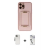 MARSİLYAN™- iPhone 12 Pro Kılıf Kozmos Minimal Prime - Şeffaf Uv Polymer Nano Ekran Koruyucu + Shine Kamera Lens - GS