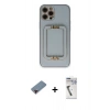MARSİLYAN™- iPhone 12 Pro Kılıf Kozmos Minimal Prime - Şeffaf Uv Polymer Nano Ekran Koruyucu + Metal Kamera Lens Koruma Cam - KI