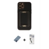 MARSİLYAN™- iPhone 12 Pro Kılıf Kozmos Minimal Prime - Şeffaf Uv Polymer Nano Ekran Koruyucu + Metal Kamera Lens Koruma Cam - MI