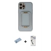 MARSİLYAN™- iPhone 12 Pro Kılıf Kozmos Minimal Prime - Şeffaf Uv Polymer Nano Ekran Koruyucu + Shine Kamera Lens Koruma Cam - MI