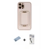 MARSİLYAN™- iPhone 12 Pro Kılıf Kozmos Minimal Prime - Şeffaf Uv Polymer Nano Ekran Koruyucu + Shine Kamera Lens Koruma Cam - MI