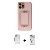 MARSİLYAN™- iPhone 12 Pro Kılıf Kozmos Minimal Prime - Şeffaf Uv Polymer Nano Ekran Koruyucu + Mavi Shine Kamera Lens