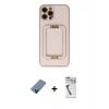 MARSİLYAN™- iPhone 12 Pro Kılıf Kozmos Minimal Prime - Şeffaf Uv Polymer Nano Ekran Koruyucu + Metal Kamera Lens Koruma Cam - MI