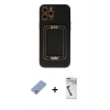 MARSİLYAN™- iPhone 12 Pro Kılıf Kozmos Minimal Prime - Şeffaf Uv Polymer Nano Ekran Koruyucu + Metal Kamera Lens Koruma Cam - KUYL