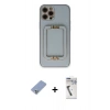 MARSİLYAN™- iPhone 12 Pro Kılıf Kozmos Minimal Prime - Şeffaf Uv Polymer Nano Ekran Koruyucu + Metal Kamera Lens Koruma Cam - KUYL