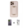 MARSİLYAN™- iPhone 12 Pro Kılıf Kozmos Minimal Prime - Şeffaf Uv Polymer Nano Ekran Koruyucu + Neon Fosforlu Kamera Lens - YL