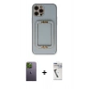 MARSİLYAN™- iPhone 12 Pro Kılıf Kozmos Minimal Prime - Şeffaf Uv Polymer Nano Ekran Koruyucu + Neon Fosforlu Kamera Lens - YL