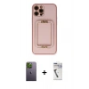 MARSİLYAN™- iPhone 12 Pro Kılıf Kozmos Minimal Prime - Şeffaf Uv Polymer Nano Ekran Koruyucu + Neon Fosforlu Kamera Lens - YL