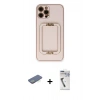 MARSİLYAN™- iPhone 12 Pro Kılıf Kozmos Minimal Prime - Şeffaf Uv Polymer Nano Ekran Koruyucu + Renkli Kamera Lens Koruma Cam - YL