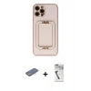 MARSİLYAN™- iPhone 12 Pro Kılıf Kozmos Minimal Prime - Şeffaf Uv Polymer Nano Ekran Koruyucu + Renkli Kamera Lens Koruma Cam - MI