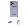 MARSİLYAN™- iPhone 12 Pro Kılıf Kozmos Minimal Prime - Şeffaf Uv Polymer Nano Ekran Koruyucu + Renkli Kamera Lens Koruma Cam - TU