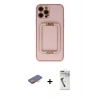 MARSİLYAN™- iPhone 12 Pro Kılıf Kozmos Minimal Prime - Şeffaf Uv Polymer Nano Ekran Koruyucu + Renkli Kamera Lens Koruma Cam - TU