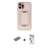 MARSİLYAN™- iPhone 12 Pro Kılıf Kozmos Minimal Prime - Şeffaf Uv Polymer Nano Ekran Koruyucu + Renkli Kamera Lens Koruma Cam - TU