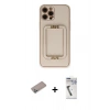 MARSİLYAN™- iPhone 12 Pro Kılıf Kozmos Minimal Prime - Şeffaf Uv Polymer Nano Ekran Koruyucu + Shine Kamera Lens Koruma Cam - SABE