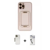 MARSİLYAN™- iPhone 12 Pro Kılıf Kozmos Minimal Prime - Şeffaf Uv Polymer Nano Ekran Koruyucu + Shine Kamera Lens - GD
