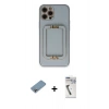 MARSİLYAN™- iPhone 12 Pro Kılıf Kozmos Minimal Prime - Şeffaf Uv Polymer Nano Ekran Koruyucu + Shine Kamera Lens Koruma Cam - GI