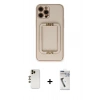 MARSİLYAN™- iPhone 12 Pro Kılıf Kozmos Minimal Prime - Şeffaf Uv Polymer Nano Ekran Koruyucu + Shine Kamera Lens - GD
