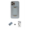 MARSİLYAN™- iPhone 12 Pro Kılıf Kozmos Minimal Prime - Şeffaf Uv Polymer Nano Ekran Koruyucu + Shine Kamera Lens Koruma Cam - SH