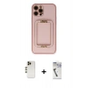 MARSİLYAN™- iPhone 12 Pro Kılıf Kozmos Minimal Prime - Şeffaf Uv Polymer Nano Ekran Koruyucu + Shine Kamera Lens - GD