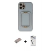 MARSİLYAN™- iPhone 12 Pro Kılıf Kozmos Minimal Prime - Şeffaf Uv Polymer Nano Ekran Koruyucu + Shine Kamera Lens Koruma Cam - SABE