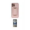 MARSİLYAN™- iPhone 12 Pro Kılıf Kozmos Minimal Prime - Siyah 34D Hayalet Izgaralı Cam