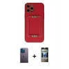 MARSİLYAN™- iPhone 12 Pro Kılıf Kozmos Minimal Prime - Siyah 34D Hayalet Izgaralı Cam + Neon Fosforlu Kamera Lens - MI