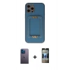 MARSİLYAN™- iPhone 12 Pro Kılıf Kozmos Minimal Prime - Siyah 34D Hayalet Izgaralı Cam + Neon Fosforlu Kamera Lens - MI