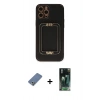 MARSİLYAN™- iPhone 12 Pro Kılıf Kozmos Minimal Prime - Siyah 360 Mat Full Body Arka Koruyucu + Metal Kamera Lens Koruma Cam - AKYL